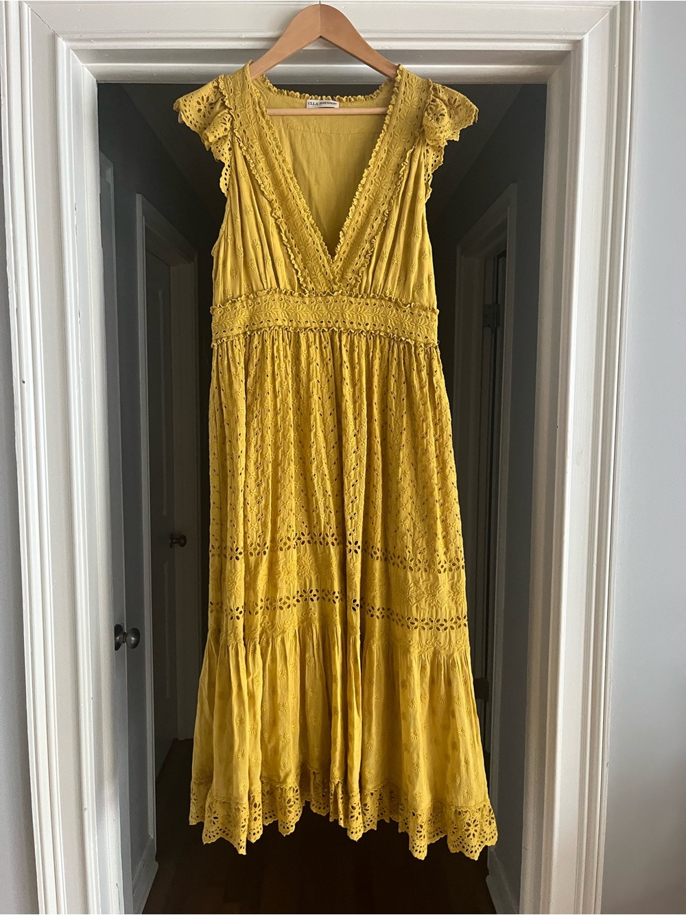 Ulla Johnson Yellow Eyelet Maxi Dress